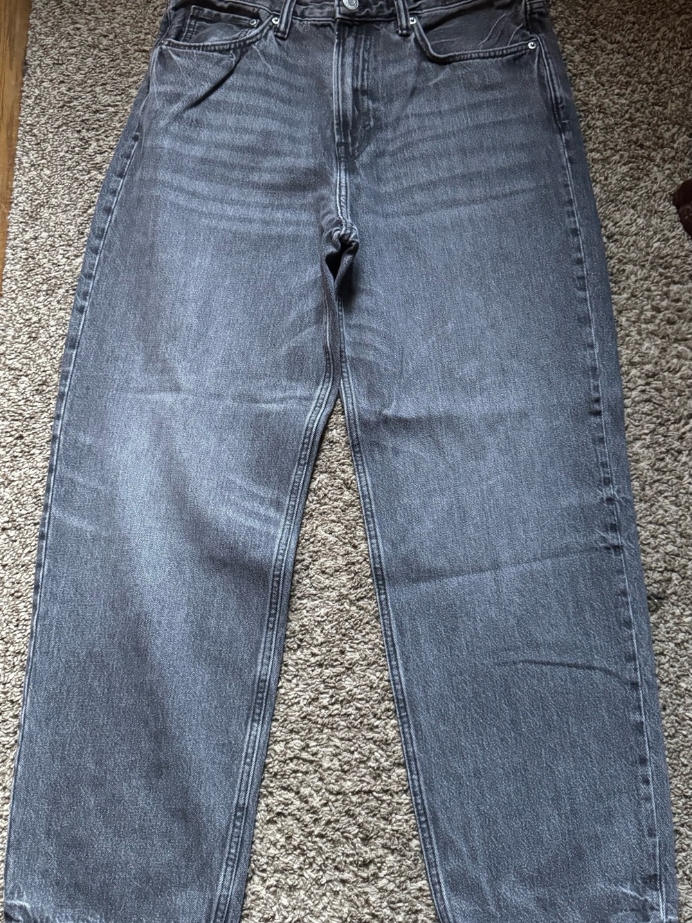 H&M Men's Slim Straight Washed Black Jeans